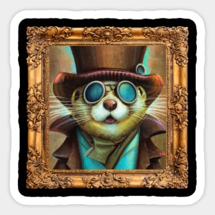 Steampunk Otter Sherriff self portrait Sticker